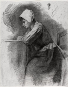 Mondriaan - Schrijvend meisje, ca 1894 ? 1895